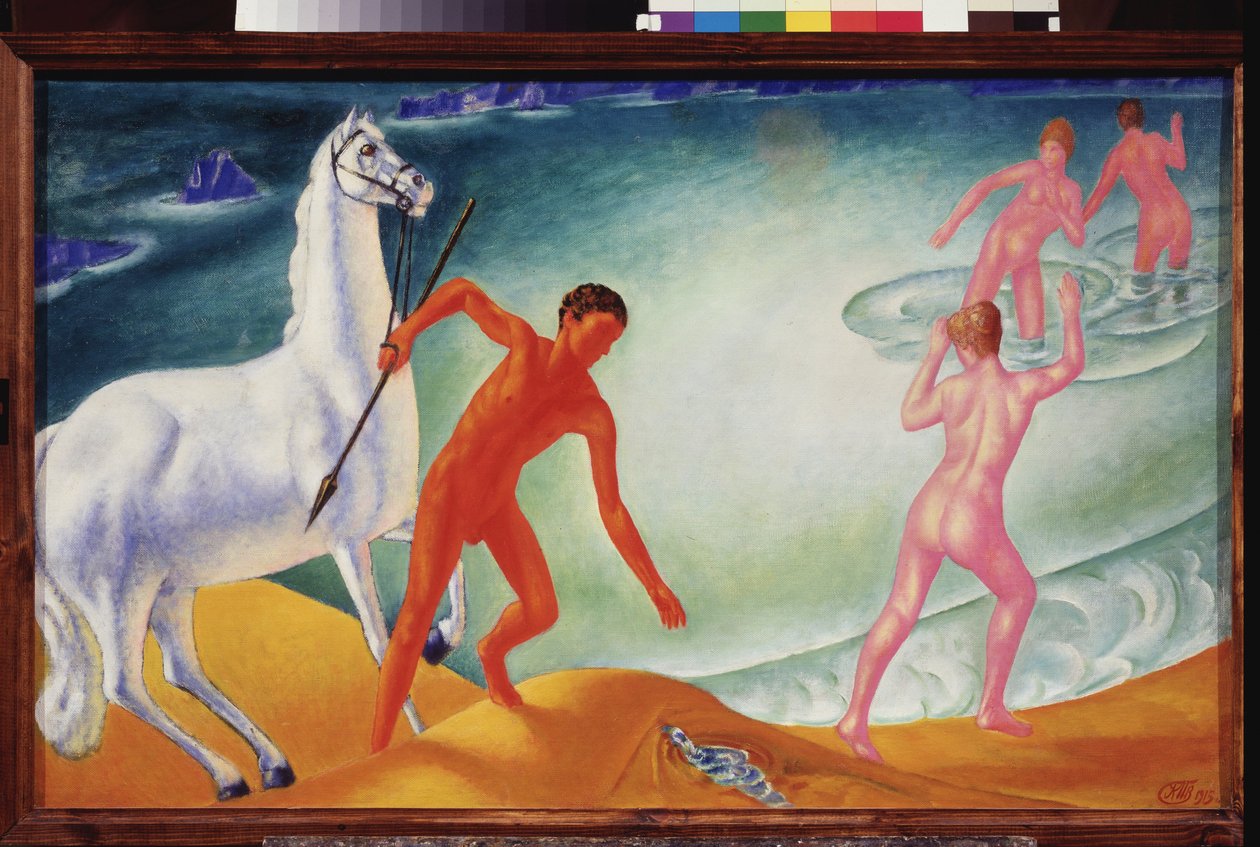Janoinen soturi. Kuzma Sergeevich Petrov Vodkin (Petrov-Vodkin) (Kouzma Petrov Vodkin) (Petrov-Vodkin) (1878-1939), öljy kankaalle tekijältä Kuzma Sergeevich Petrov Vodkin
