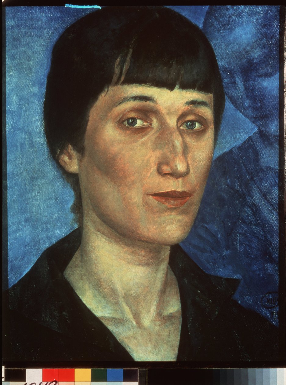 Runoilija Anna Akhmatova (Achmatova) (1889-1966) muotokuva. Peinture de Kuzma Sergejevitš Petrov Vodkin (Petrov-Vodkin) (Kouzma Petrov Vodkine) (Petrov-Vodkine) (1878-1939), huile sur toile tekijältä Kuzma Sergeevich Petrov Vodkin