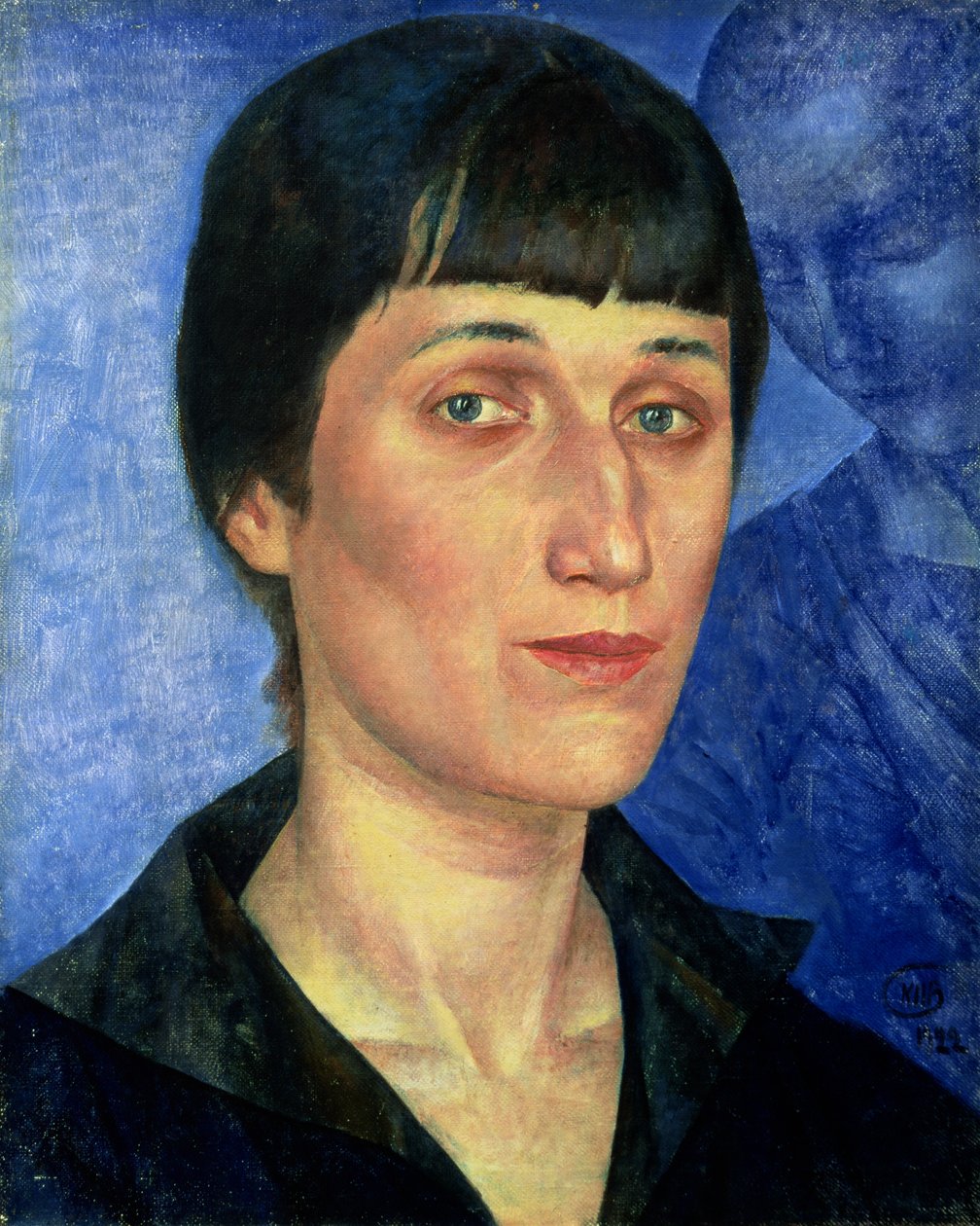 Anna Akhmatovan (1889-1966) muotokuva 1922 tekijältä Kuzma Sergeevich Petrov Vodkin