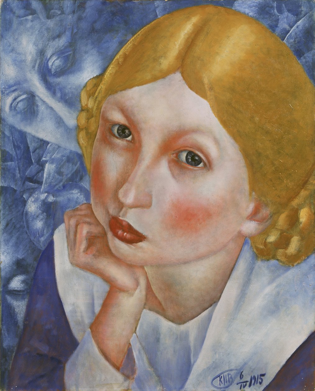 Muotokuva Riasta, 1915 tekijältä Kuzma Sergeevich Petrov Vodkin