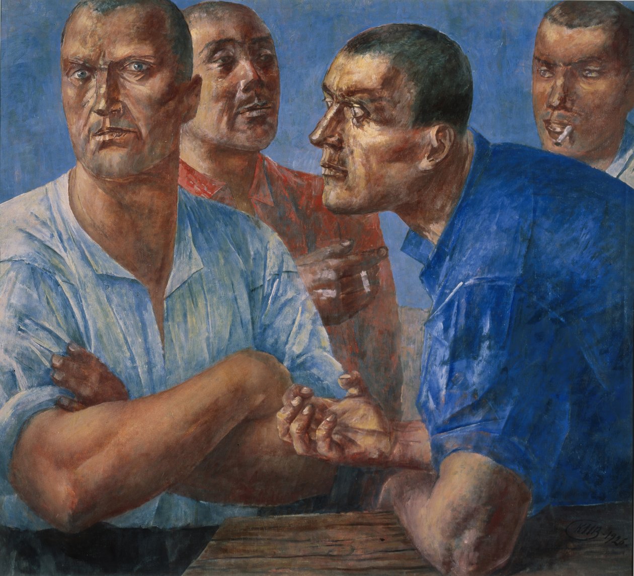 Työläiset tekijältä Kuzma Sergeevich Petrov Vodkin