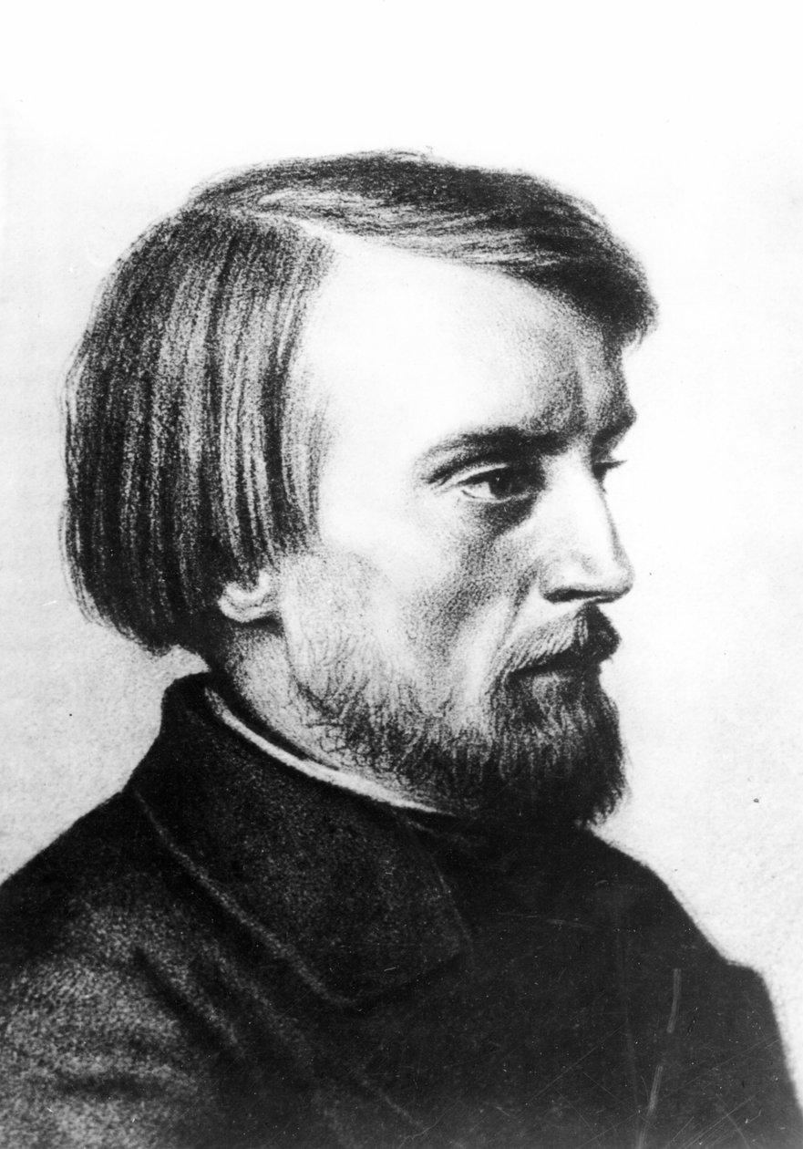 Muotokuva Vissarion Grigorievich Belinskystä (1811-48) 1843 tekijältä Kyrill Antonovitch Gorbunov
