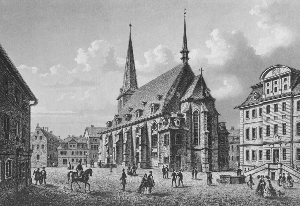 Herderplatz von Südosten, Stahlstich tekijältä L. Oeder
