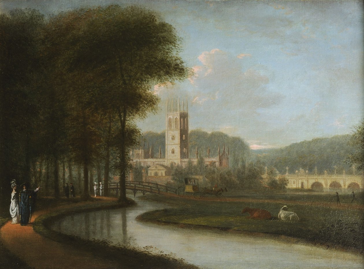Magdalen Tower Meadowsista, 1778-79 tekijältä L. and Ramsay Duke