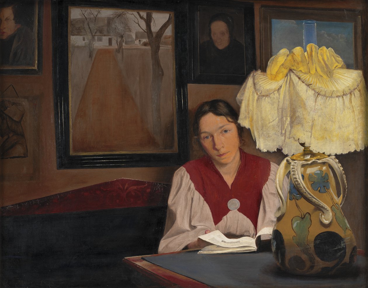 Taiteilijan vaimo lampunvalossa tekijältä Laurits Andersen Ring