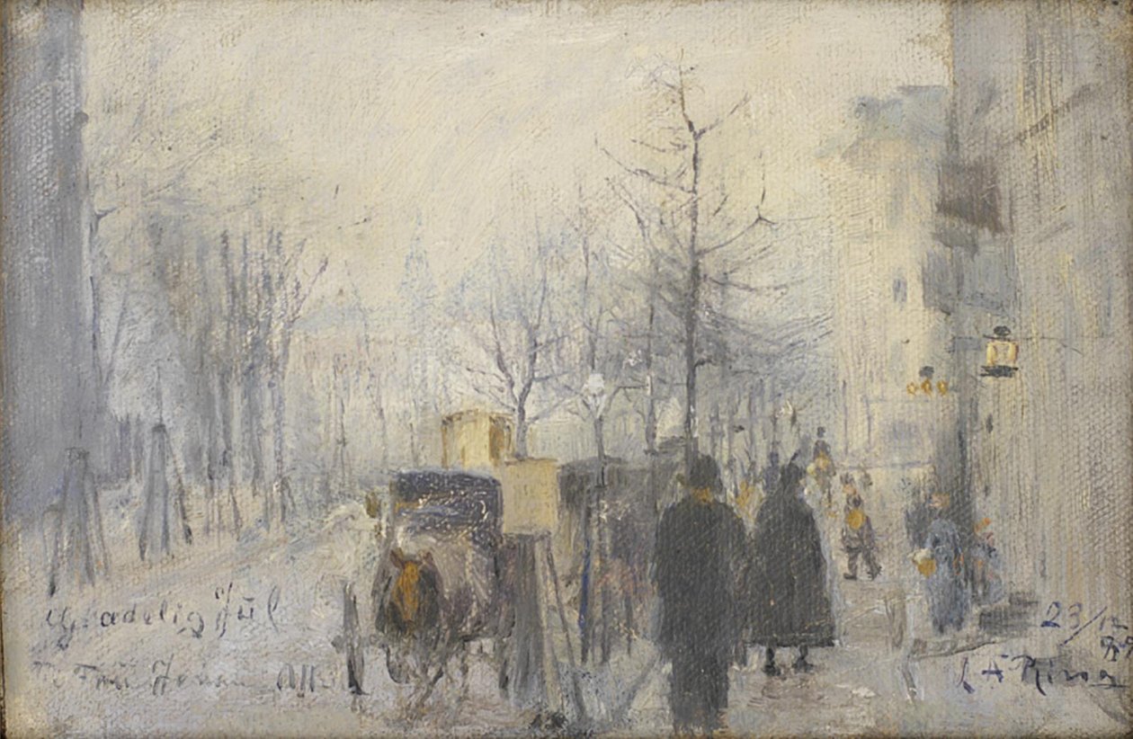 Näkymä Café Osbornen ikkunasta Frederiksberg Allén yläpuolelle tekijältä Laurits Andersen Ring