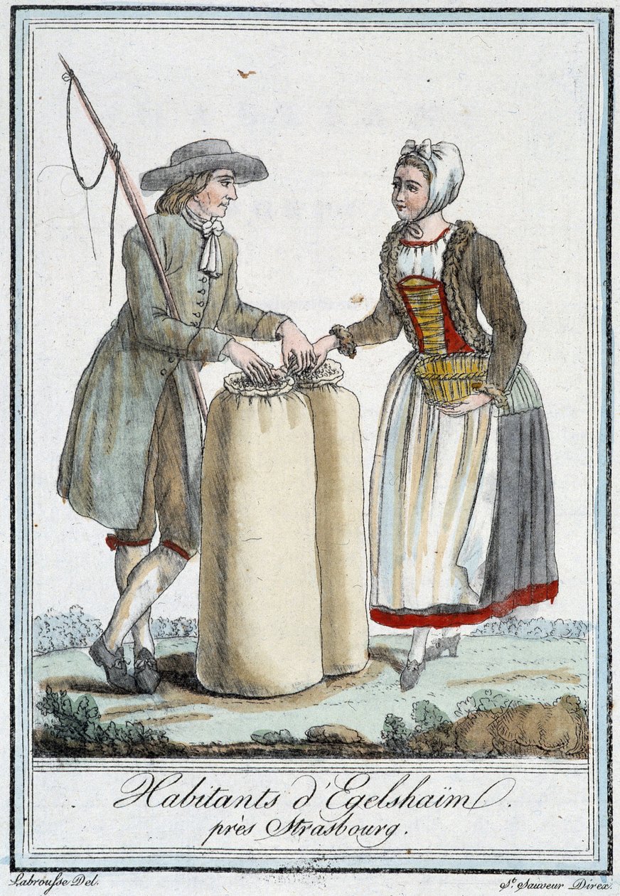 Egelshaïmin asukkaat lähellä Strasbourgia - J. Grasset St Sauveurin "" Matkojen tietosanakirjassa, Deron, Pariisi tekijältä L.F. Labrousse
