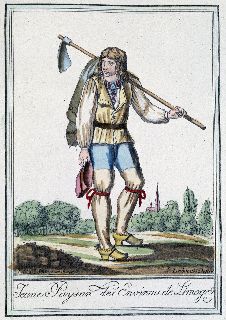 Nuori talonpoika Limogesin ympäristöstä - J. Grasset St Sauveurin "" Encyclopédie des voyages -kirjassa, Deron, Pariisi tekijältä L.F. Labrousse