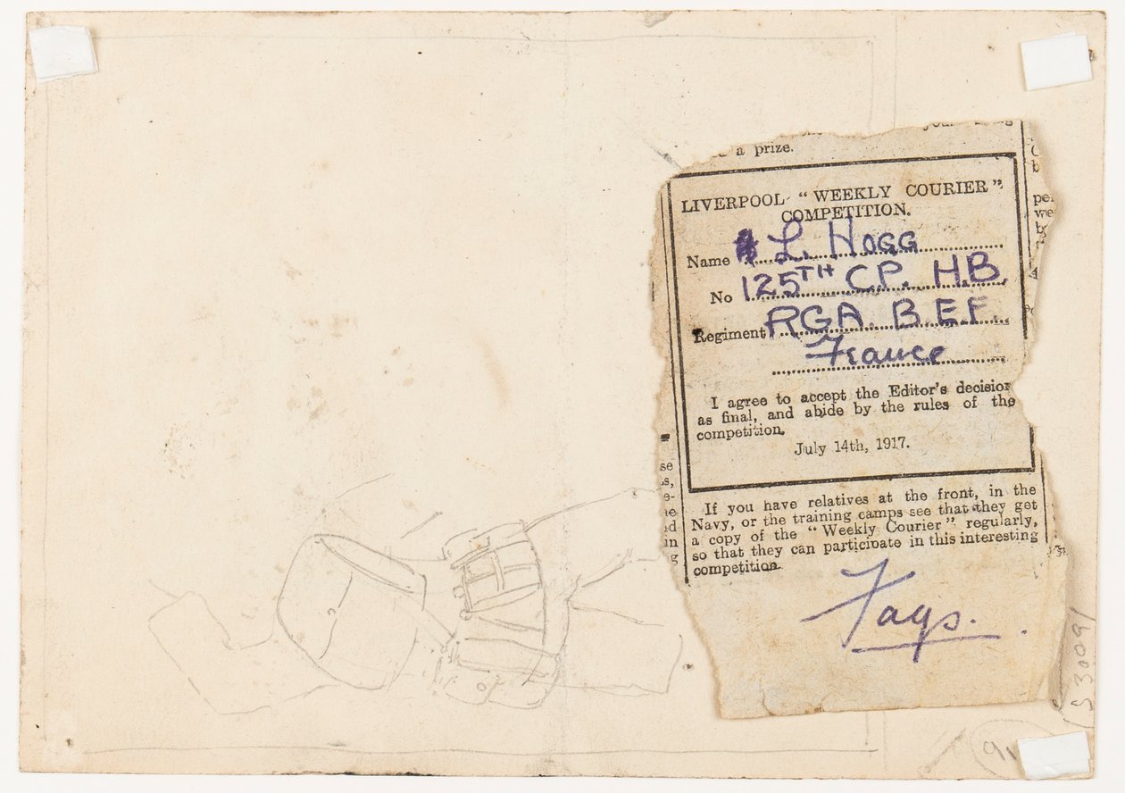 Ilmoitus sanomalehden kilpailutoimittajalle, 1917 tekijältä L. Hogg