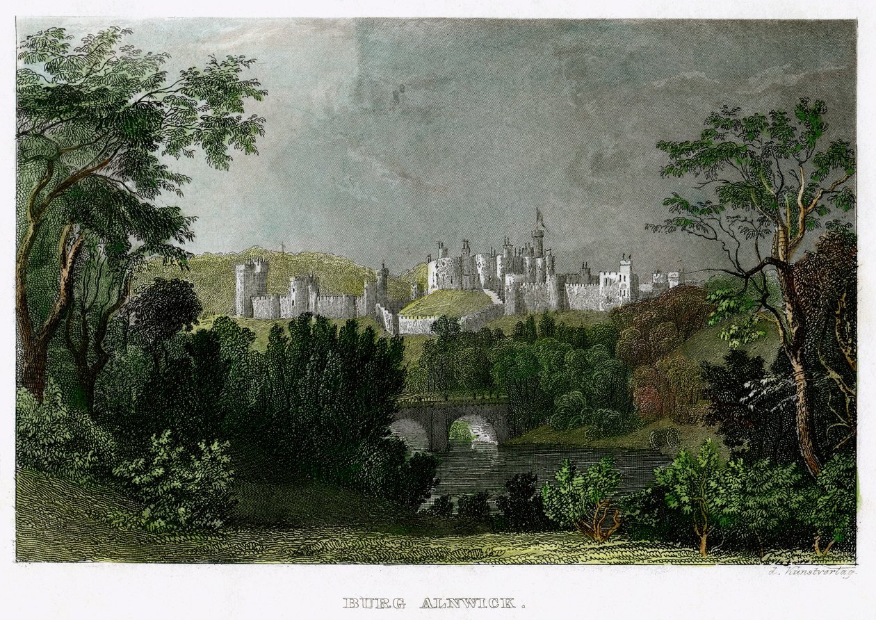 Alnwickin linna, Northumberland, 1700-1800-luku. tekijältä L Kunstvortag