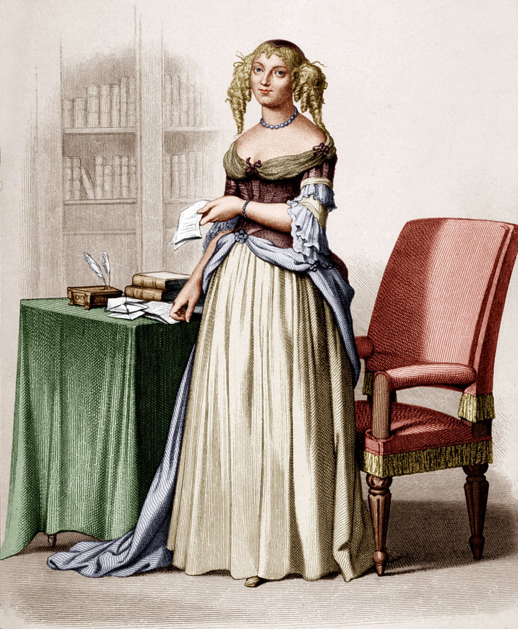 Marquise de Sevignen muotokuva (kaiverrus) tekijältä Lacour Lastudier