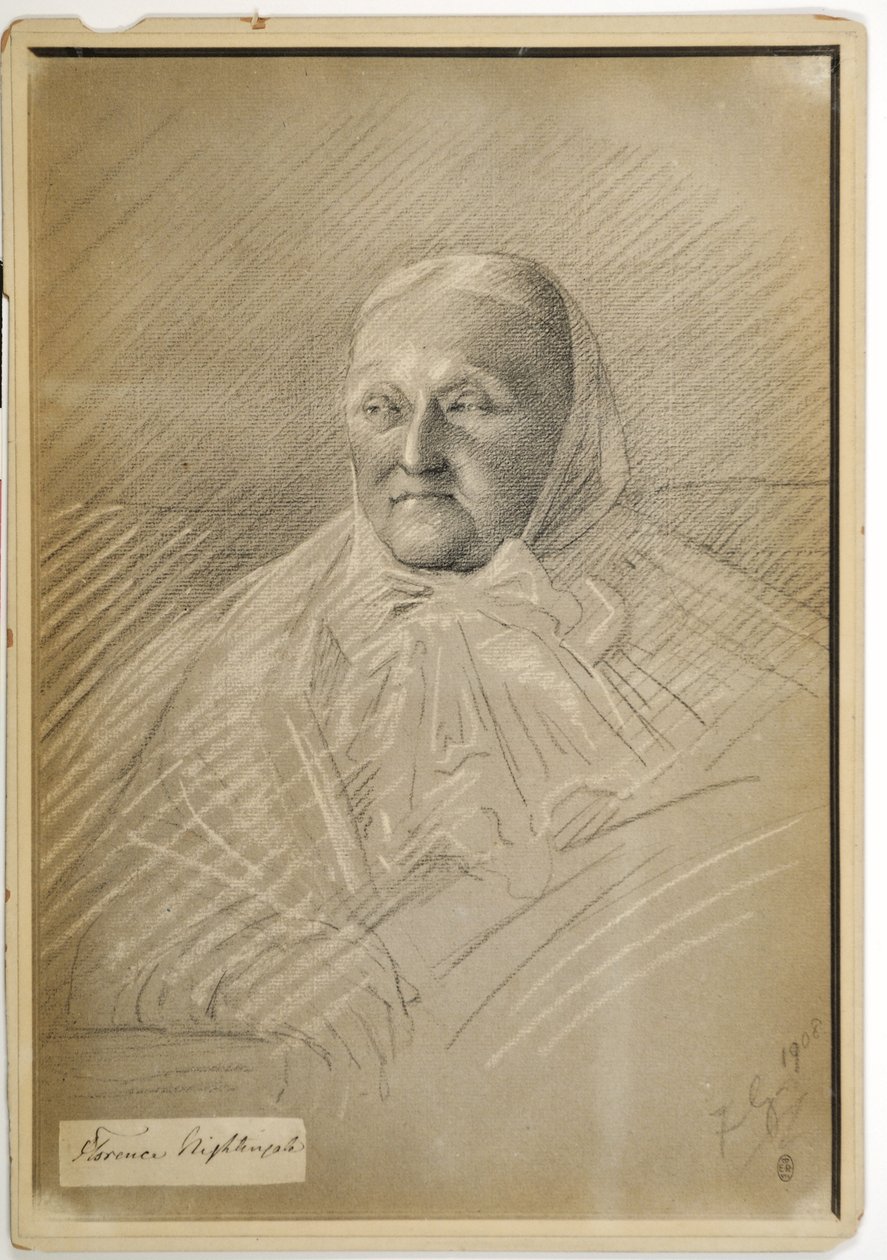 Florence Nightingale sängyssä, 1908 tekijältä Lady Gleichen