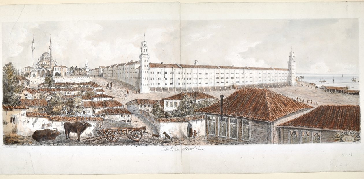 Näkymä Scutarin kasarmi-sairaalasta, 1857 tekijältä Lady Alicia Blackwood