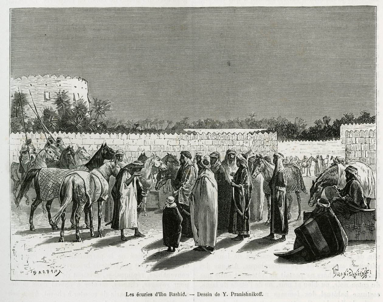 Emir Muhammad Ibn Abdullah Al Rashidin tallit, kuvitus teoksesta "Pyhiinvaellus Nejdiin, arabirodun kehtoon", julkaistu Edouard Chartonin johtamassa World Tourissa tekijältä Lady Anne Blunt