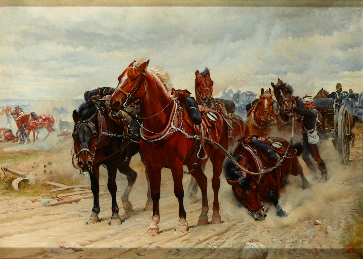 Patient Heroes, Royal Horse Artillery Gun Team toiminnassa, 1882 noin tekijältä Lady Butler
