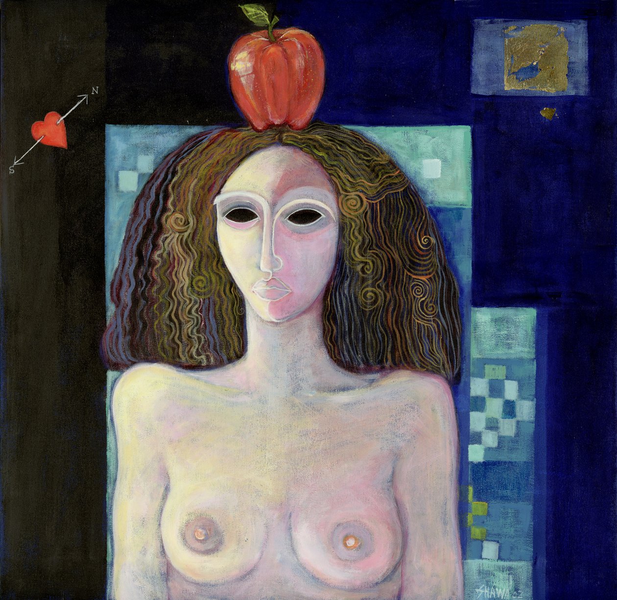 Eva, 2004 (akryyli kankaalle) tekijältä Laila Shawa