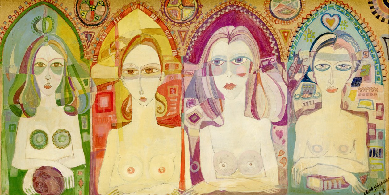 Ikoni, 1970 (painoöljyt levylle) tekijältä Laila Shawa
