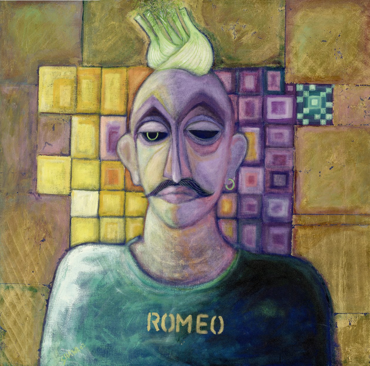 Romeo, 1970 (akryyli- ja metallilehti kankaalle) tekijältä Laila Shawa