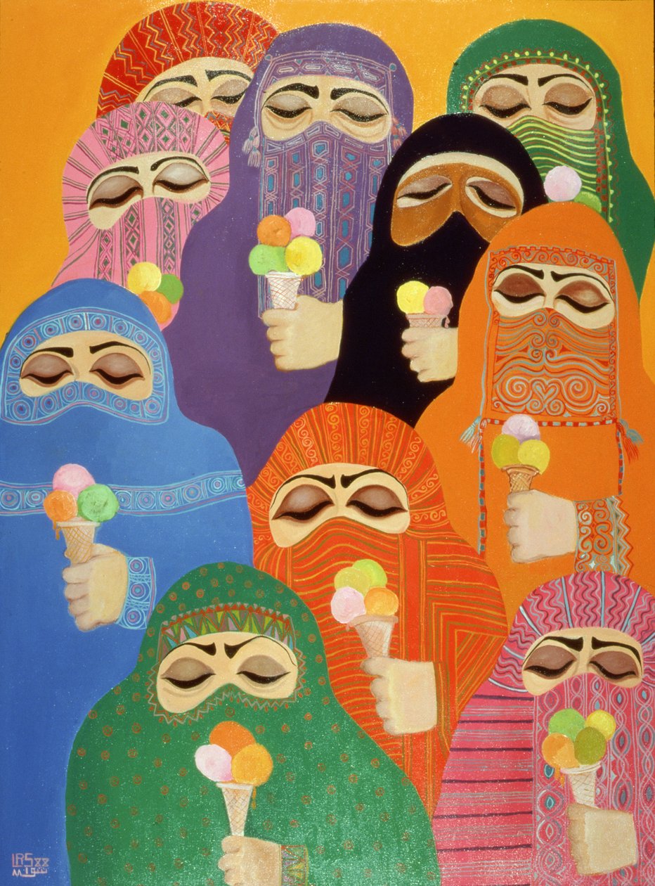 Mahdoton unelma, 1988 (akryylia aluksella) tekijältä Laila Shawa