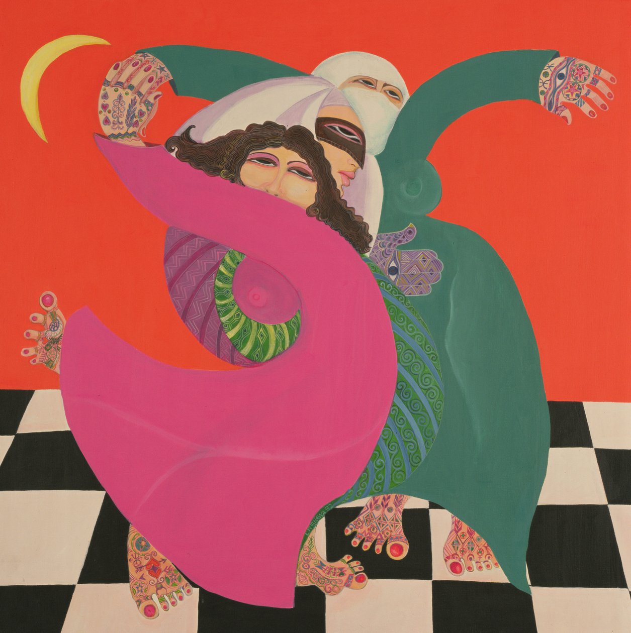 The Zar I, 1992 (akryyli kankaalle) tekijältä Laila Shawa