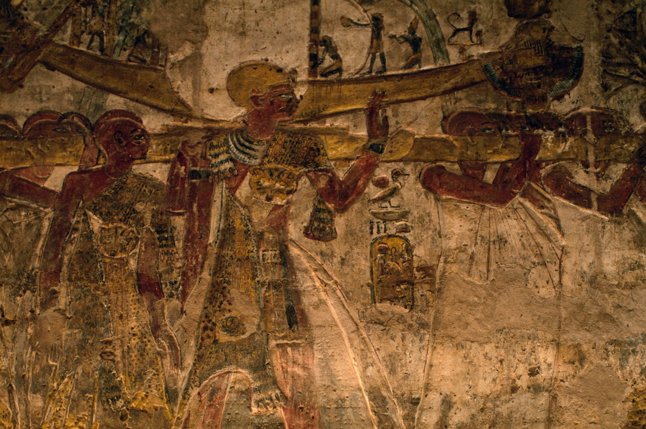 Bareljefi Derrin temppelistä, Ala-Nubia, Egypti, Egyptin sivilisaatio, Uusi kuningaskunta, XIX-dynastia tekijältä Amadeo (after) Modigliani