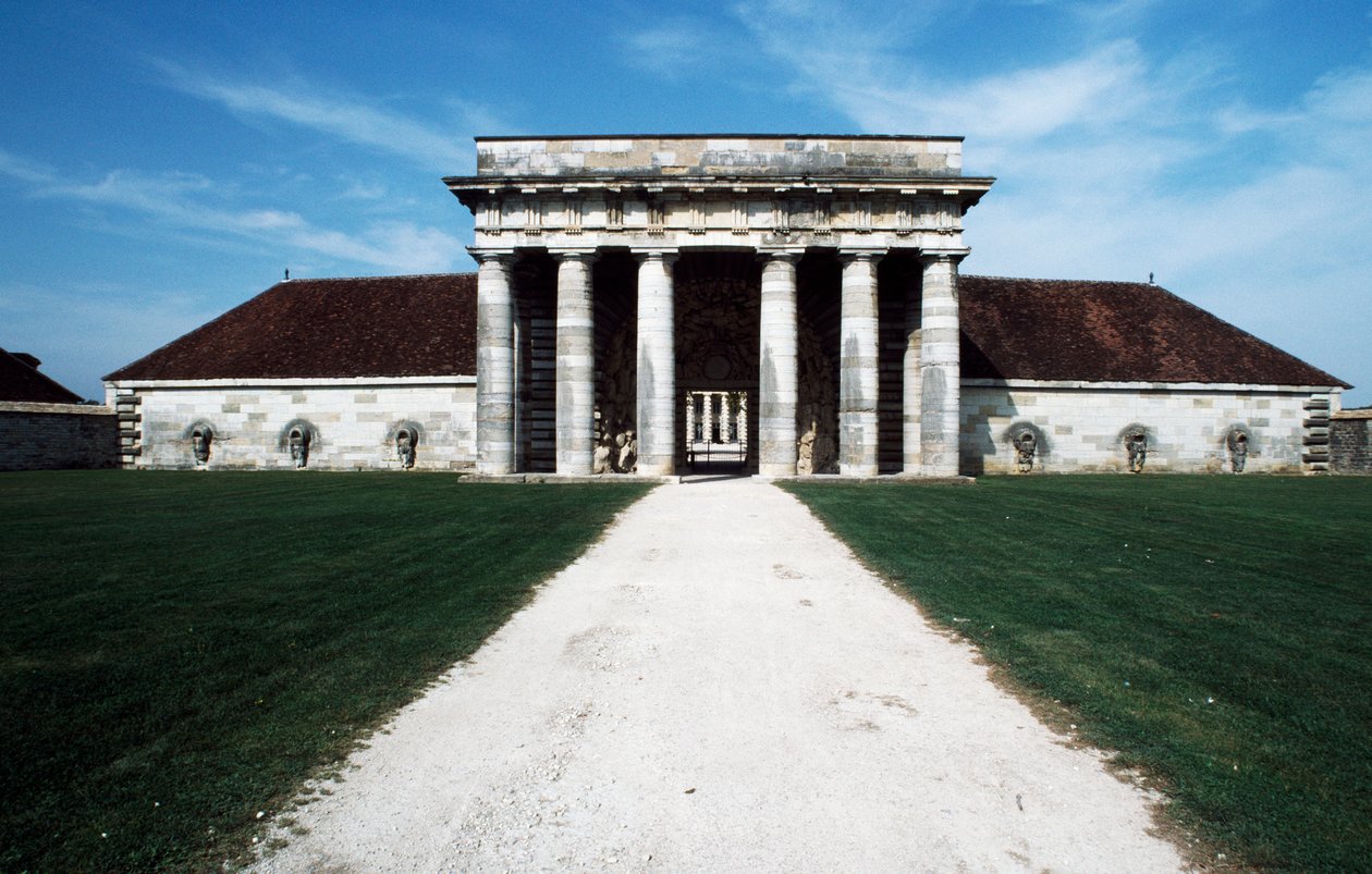 Pääsisäänkäynti Royal Saltworksiin (Saline Royale), Arc-et-Senans, Franche-Comte, Ranska tekijältä Amadeo (after) Modigliani