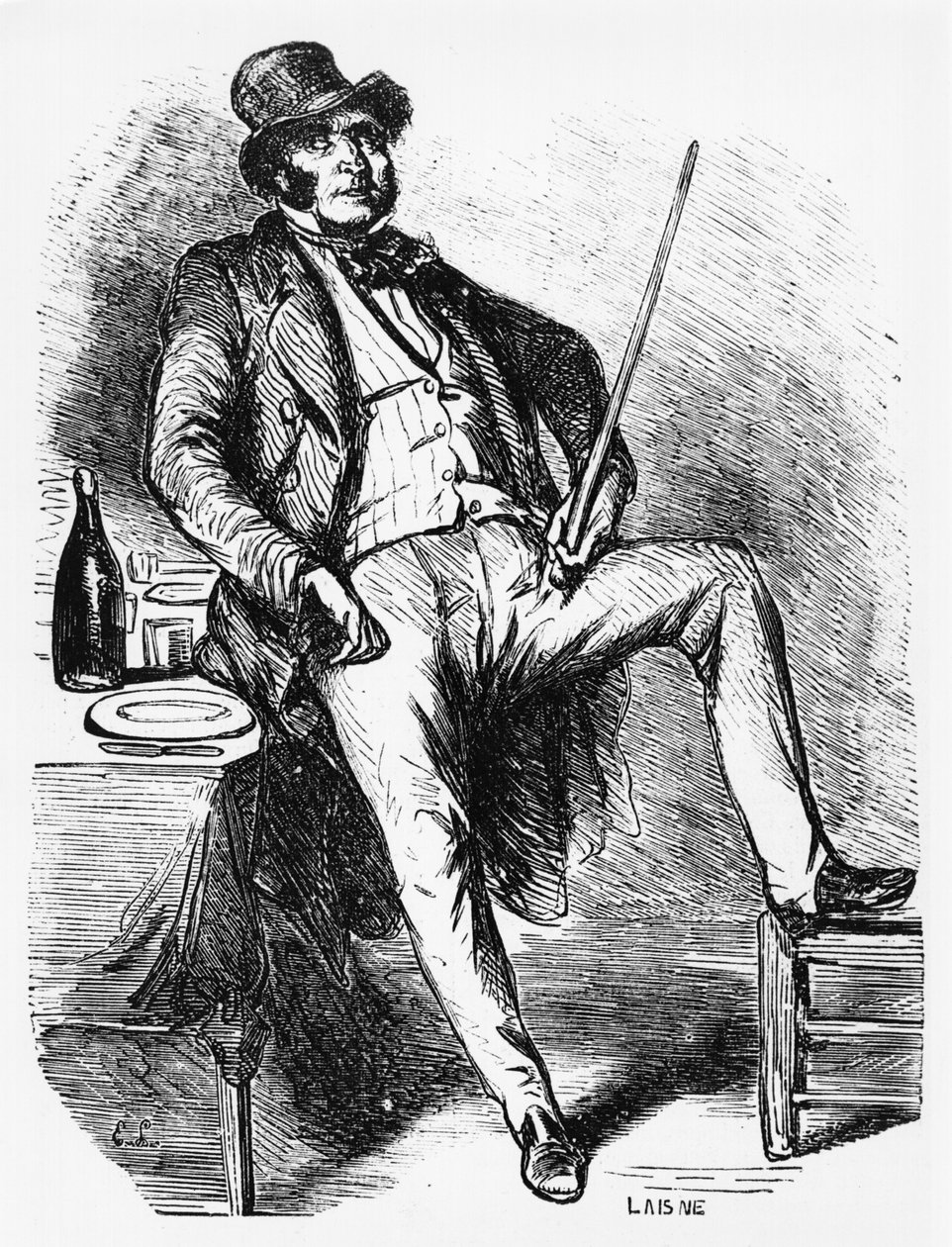 Vautrin, kuvitus Honore de Balzacin (1799-1850) teoksesta "Le Pere Goriot" tekijältä Laisne