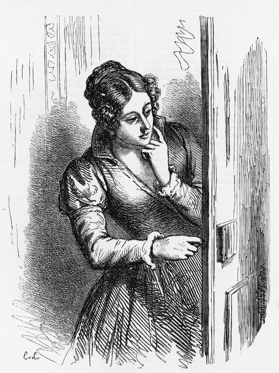 Kuvitus Cesar Birotteaun noususta ja laskusta, Honore de Balzacin (1799-1850) romaani moniosaisesta kokoelmasta Human Comedy, kaiverrus Laisne tekijältä Laisne Laisne