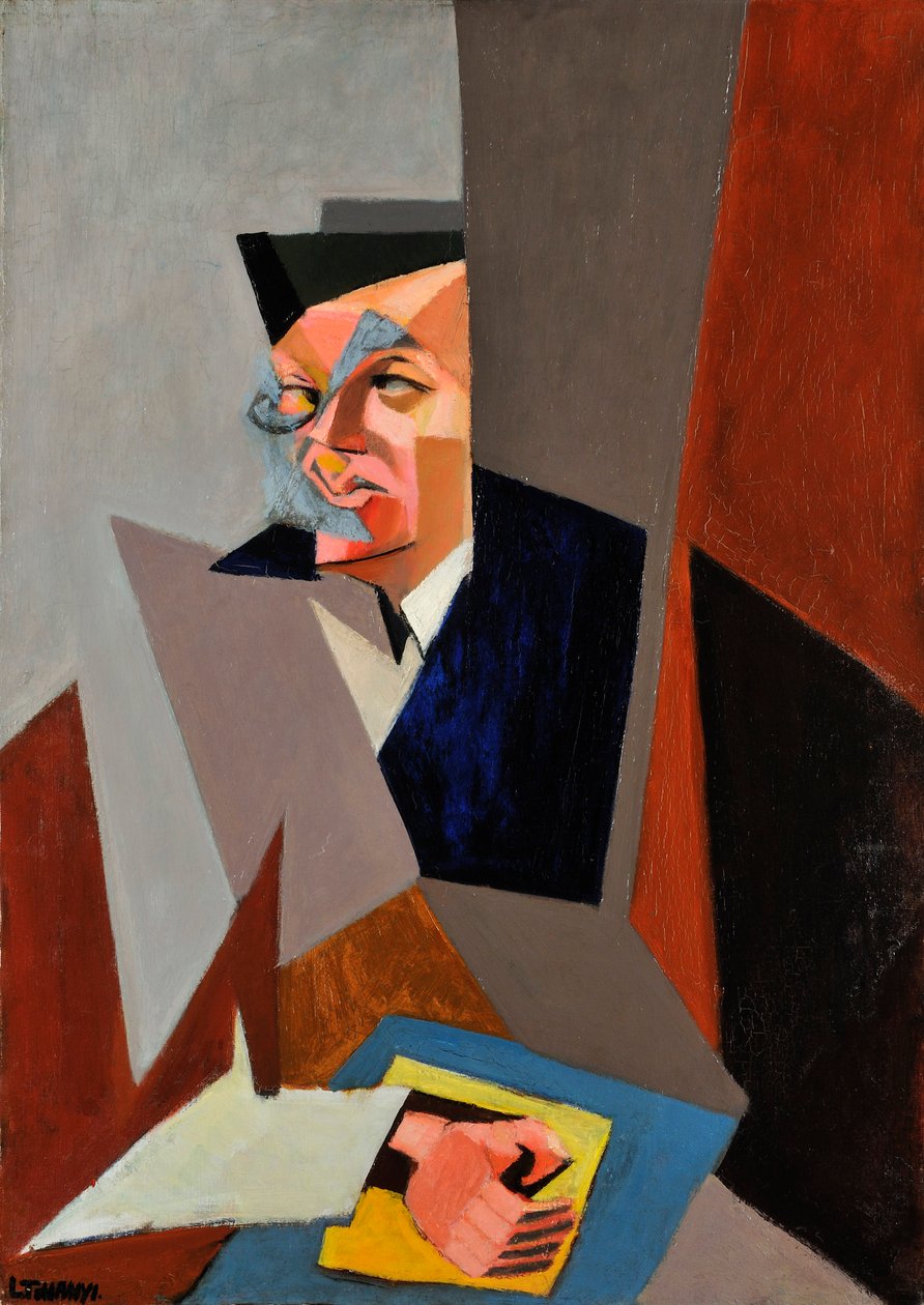Tristan Tzaran (1896-1963) muotokuva, kirjoittanut Tihanyi, Lajos (1885-1938). Öljy kankaalle tekijältä Lajos Tihanyi