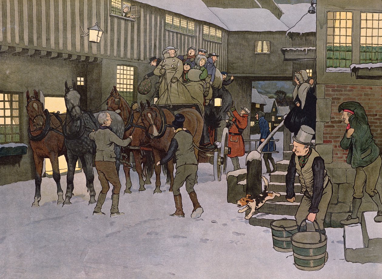 Valmentajan saapuminen (väri litho) tekijältä Laloin Laloin