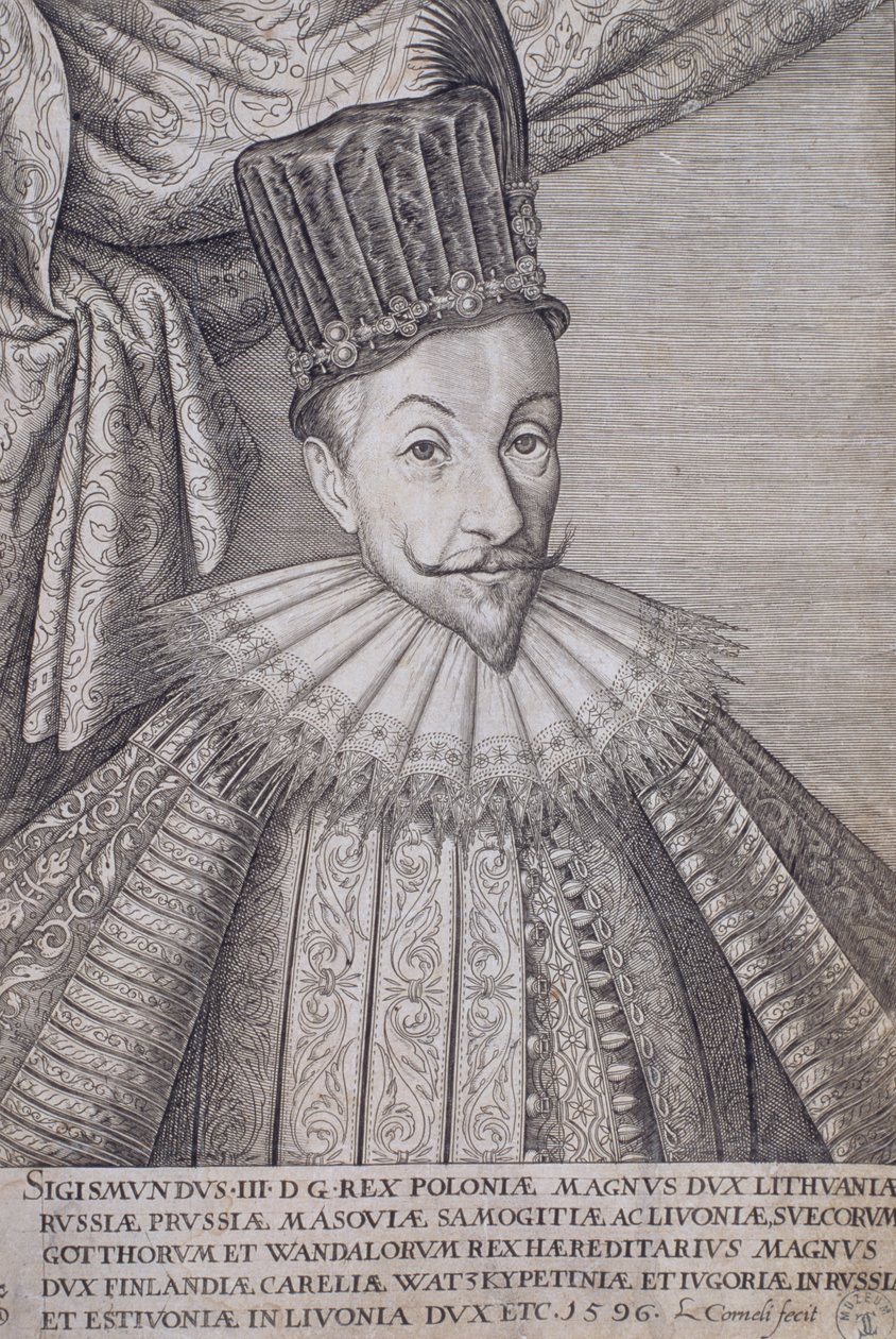 Sigismund Vaasa III (1566-1632) Puolan kuningas, 1596 tekijältä Lambert Cornelis