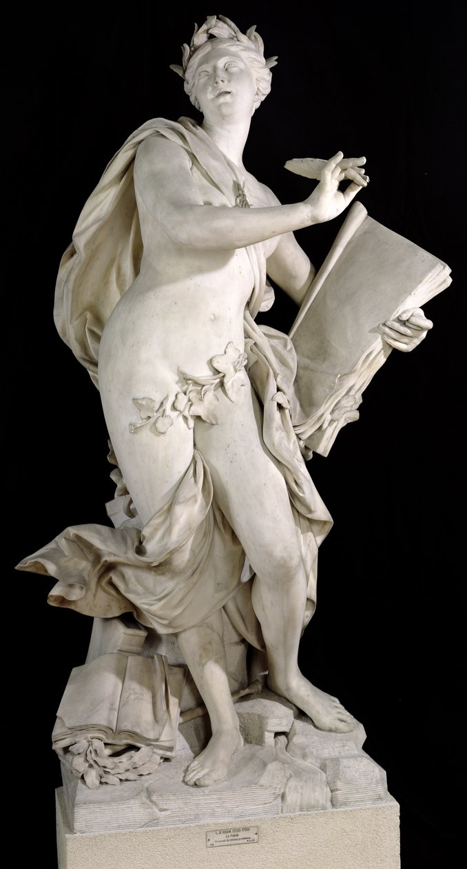 Lyyrinen runous, 1752 (marmori) tekijältä Lambert Sigisbert Adam