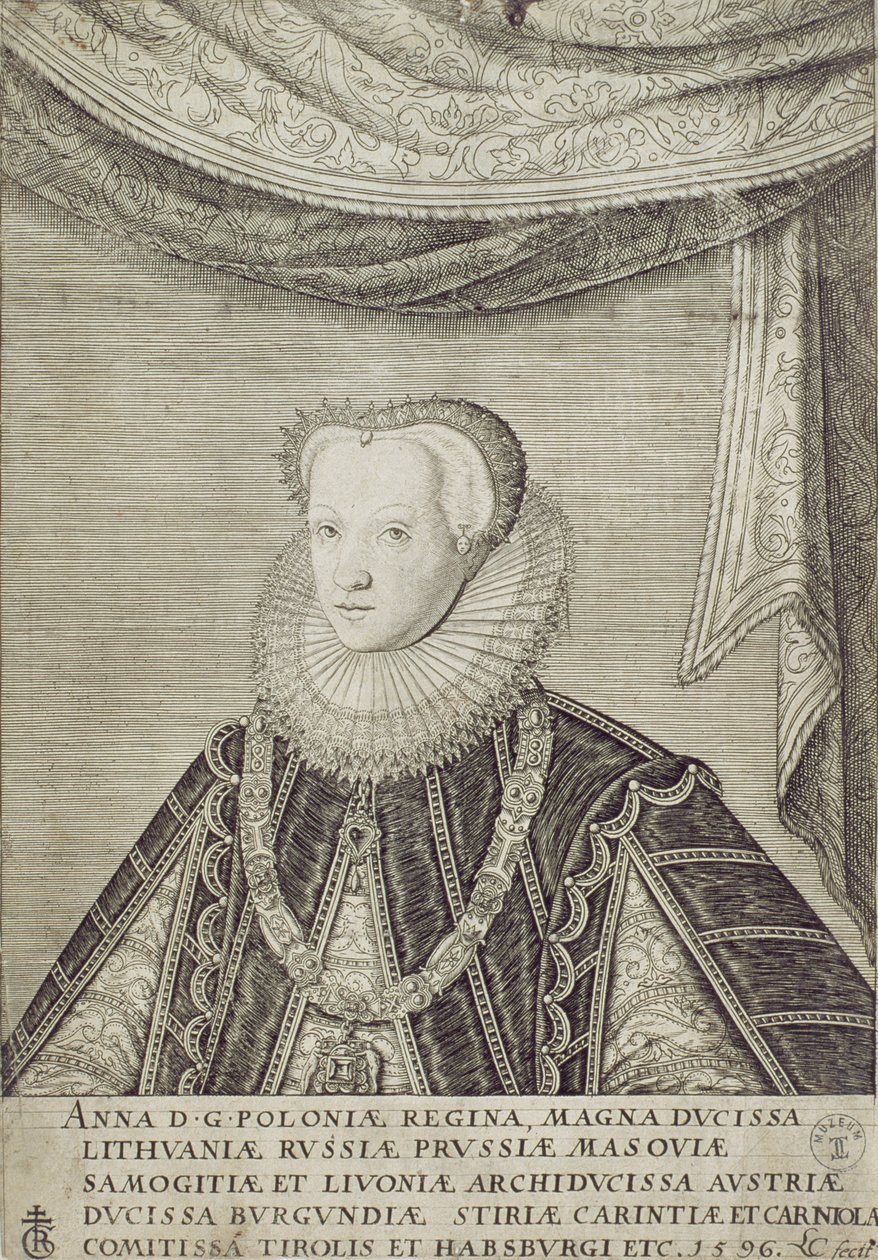 Anna Habsburg (1573-98) Puolan kuningatar, 1596 tekijältä Lambert Cornelis