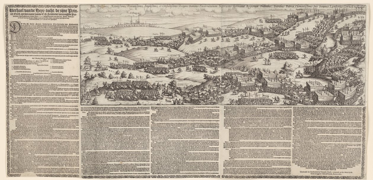 Matka Mauritsista Brabantin kautta hautaan, 1602 Tarina hänen prinssinsa Heyrin matkasta. erinomainen. uyt nimi E.H. Staten der vereenighde Provintienilla on ghedaeen inden Jare 1602 (otsikko esineessä) tekijältä Lambert Cornelisz.