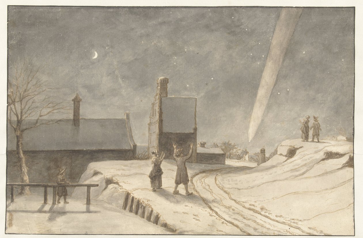 Häntätähti Alkmaarin yllä, 1681 tekijältä Lambert Doomer