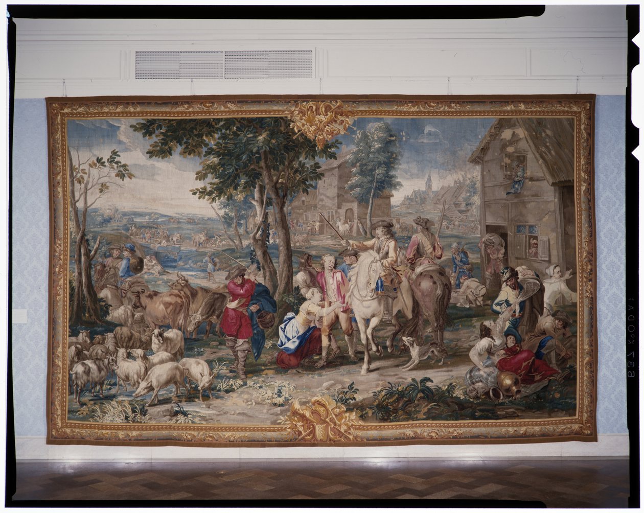 Ryöstö, Art of War kuvakudossarjasta, 1708-12 (kudottu 1712-18) (kuvakudos) tekijältä Lambert de Hondt