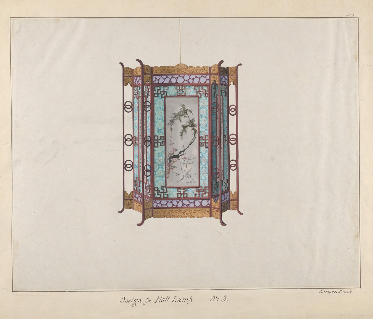 Hallivalaisimen suunnittelu, n. 1800-1810. tekijältä Lamqua