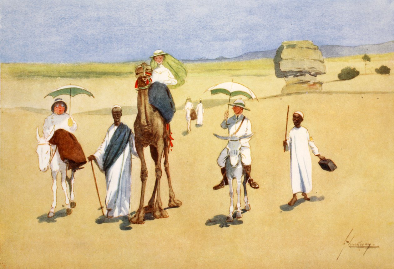 Pyramidien ympärillä, Egyptin valopuolelta, 1908 tekijältä Lance Thackeray