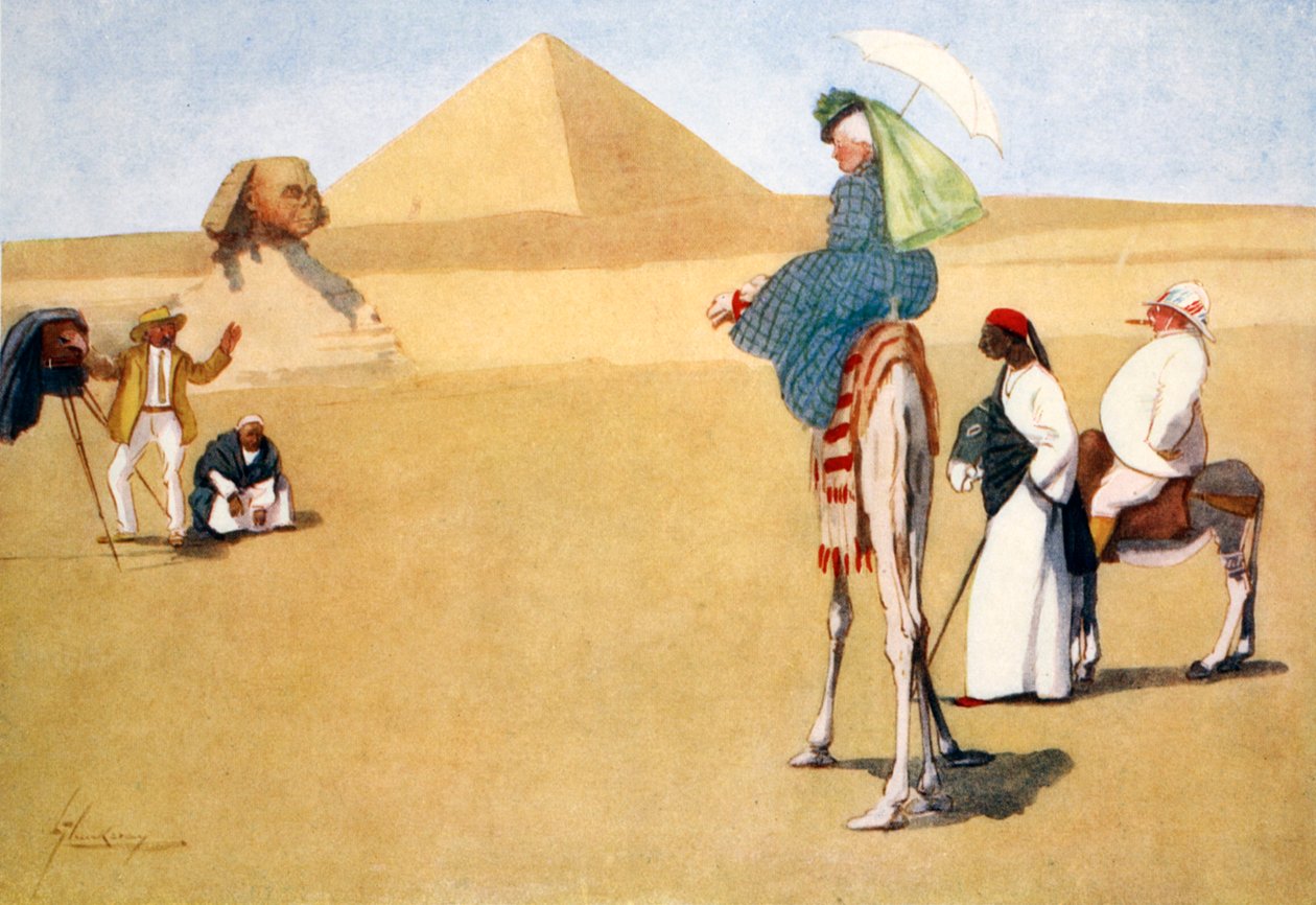 "Poseeraa pyramideissa", 1908. tekijältä Lance Thackeray