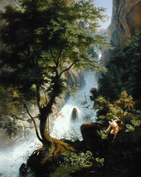 Metsästäjä Apenniineilla, 1822 tekijältä Lancelot Théodore Turpin de Crissé de Crissé