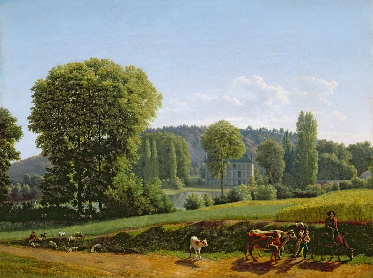 Maisema eläinten kanssa, 1806 tekijältä Lancelot Théodore Turpin de Crissé de Crissé