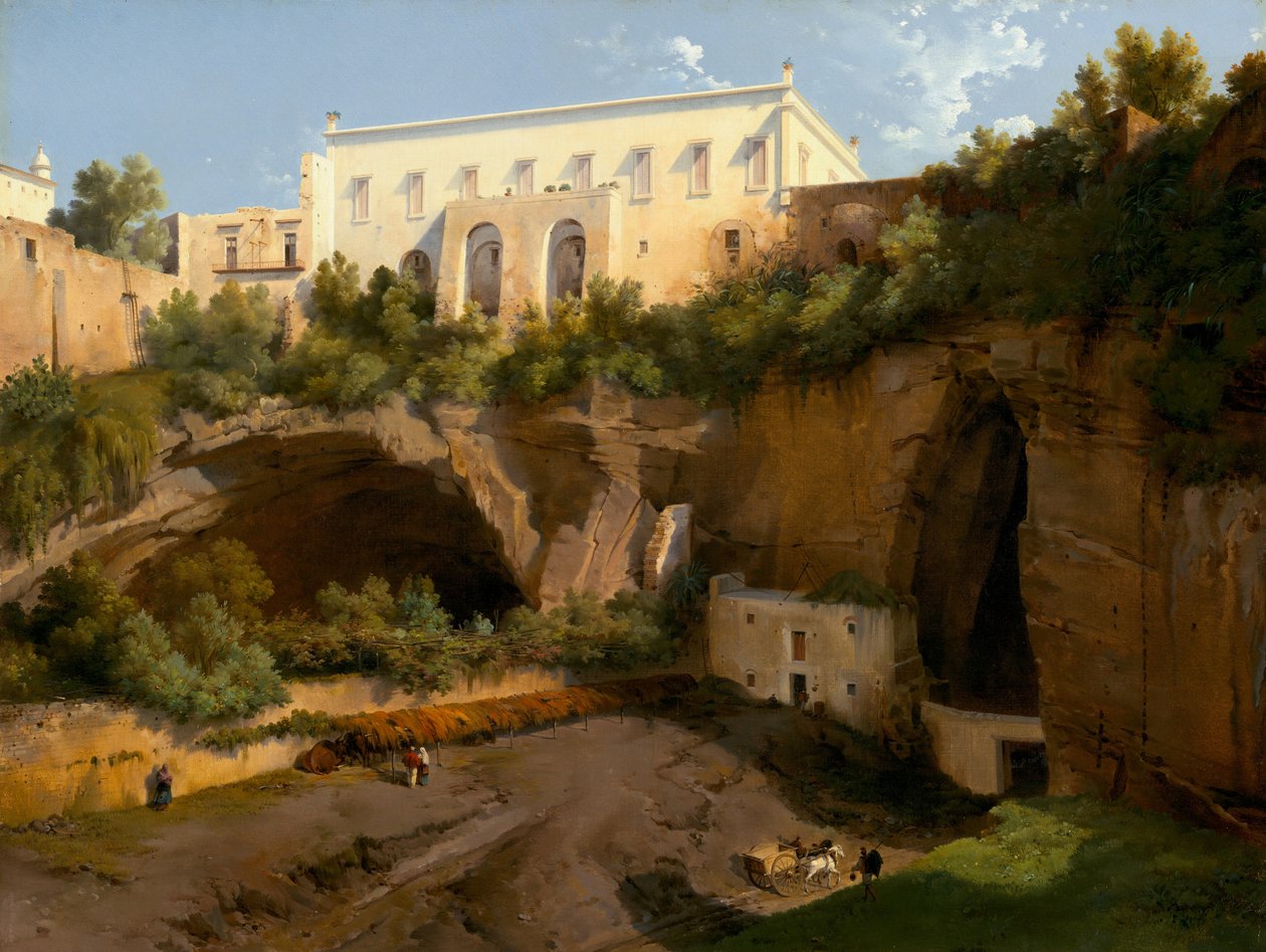 Näkymä huvilalle, Pizzofalcone, Napoli, c. 1819. tekijältä Lancelot Théodore Turpin de Crissé de Crissé