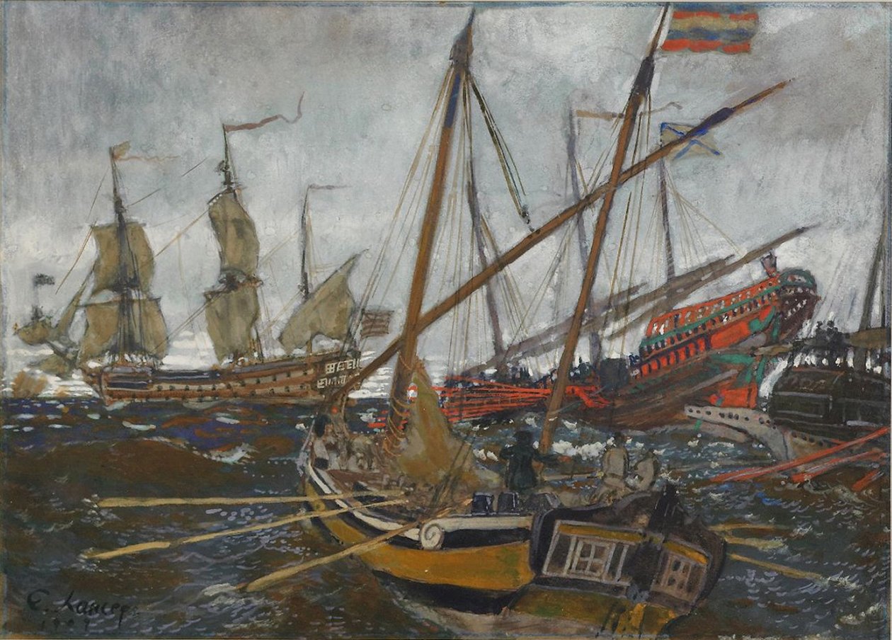 Laivat Pietari I:n aikaan, 1909 tekijältä Lanceray