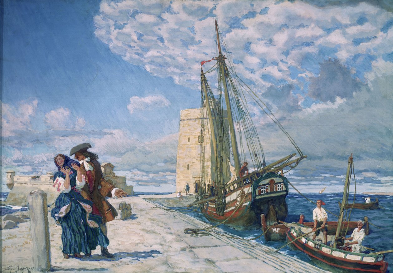 Kävele laituripromenadia pitkin, 1908 tekijältä Lanceray