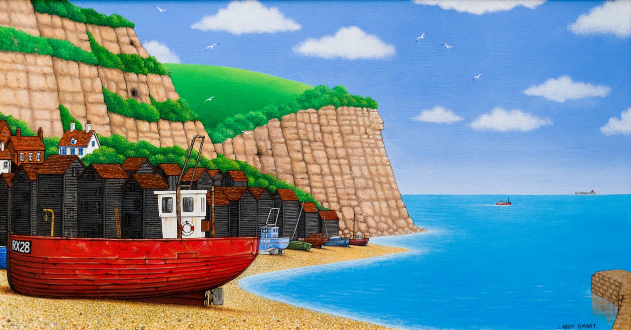 Hastings Beach, 2003 (akryyli) tekijältä Larry Smart