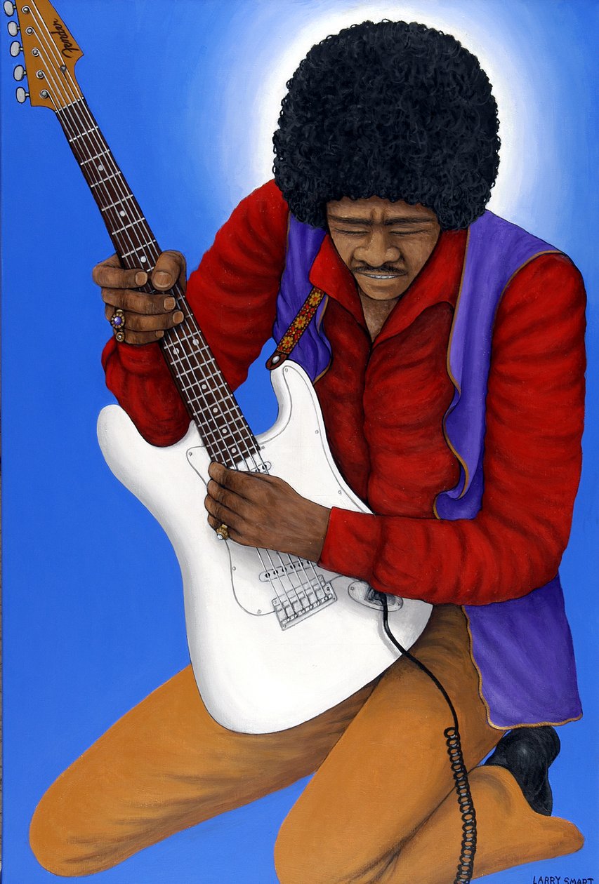 Jimi Hendrix (1942-70) (akryyli pellavalle) tekijältä Larry Smart