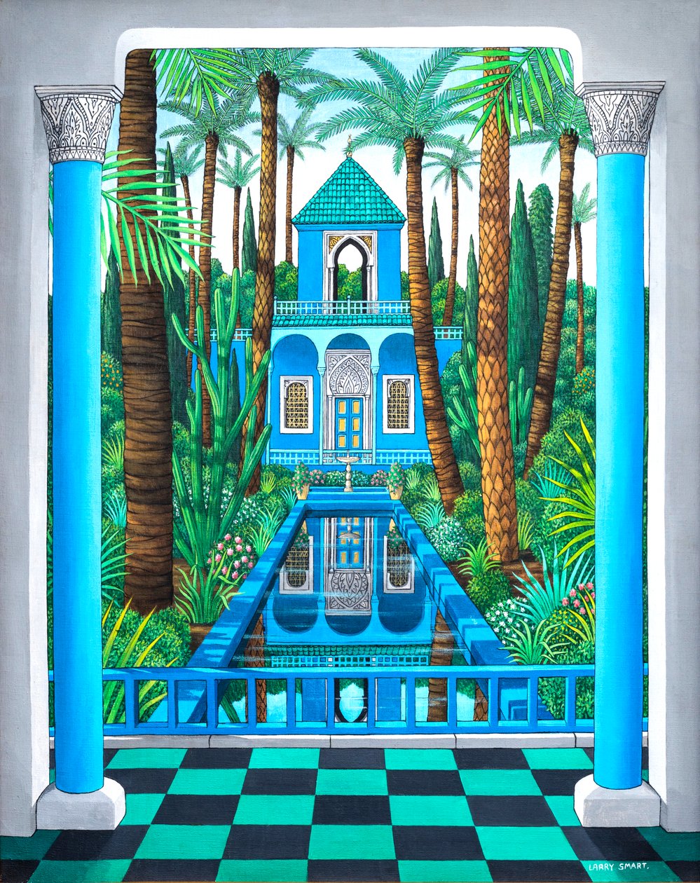 Marjorelle Reflections, 1998 (akryyli) tekijältä Larry Smart