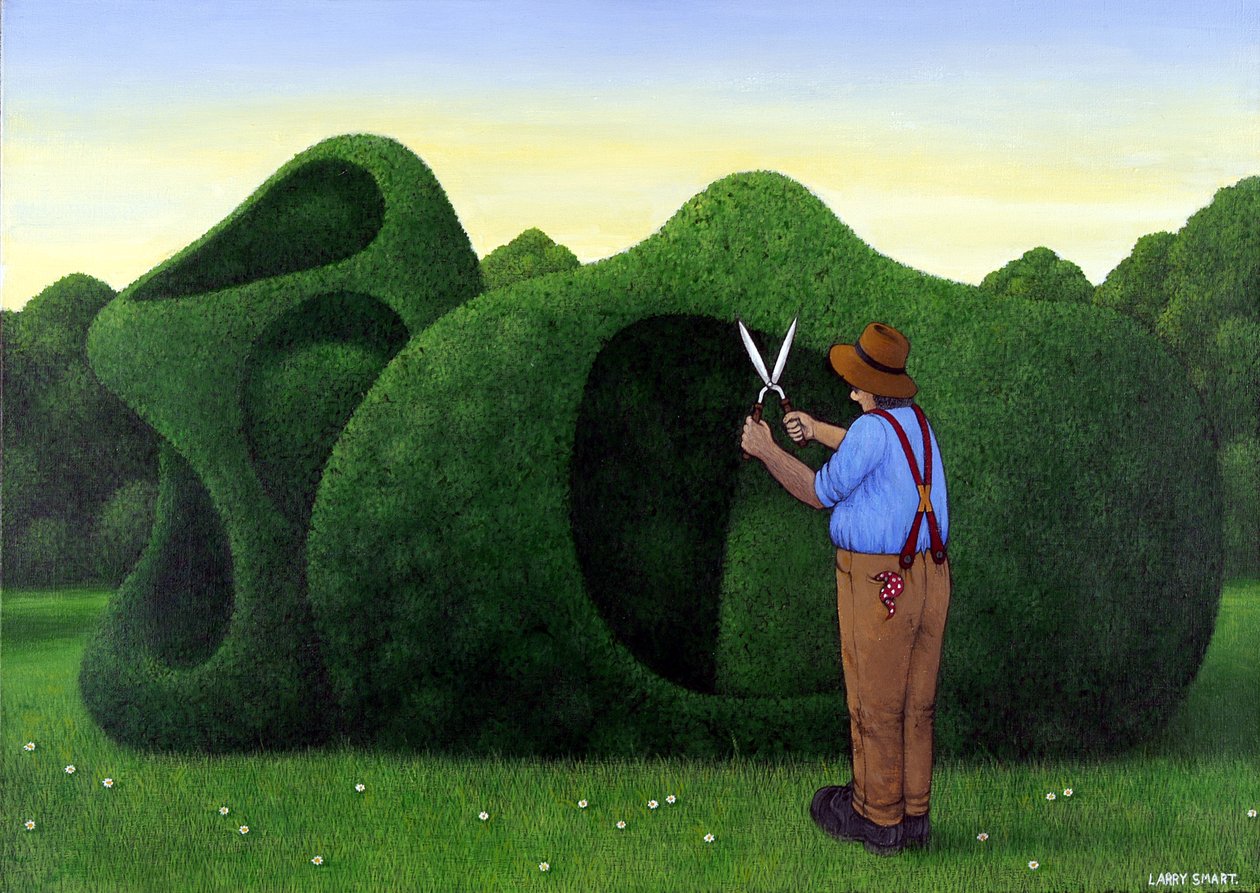 Moore Topiary (akryyli pellavalle) tekijältä Larry Smart
