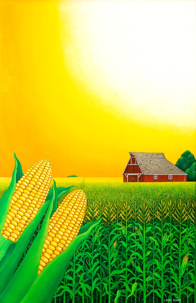 Nebraska Cornfield, 1993 (akryyli) tekijältä Larry Smart
