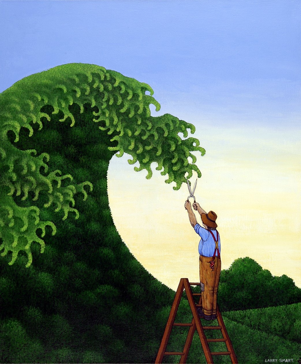 Topiary Wave (akryyli pellavalle) tekijältä Larry Smart